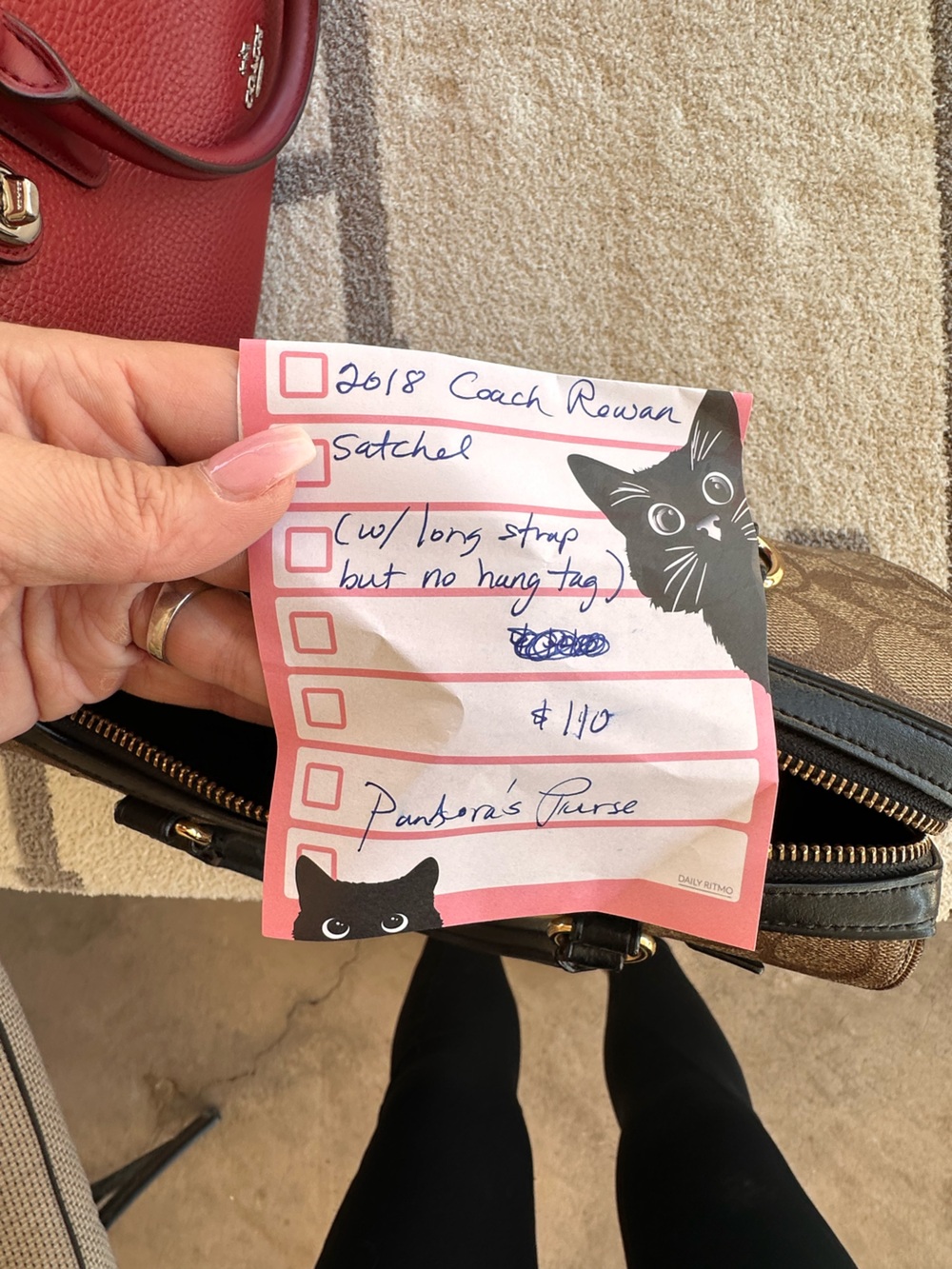 Coach Brown Signature Canvas Satchel with Black Leather Trim 2018 Coach Rowan - Picture 4 of 7